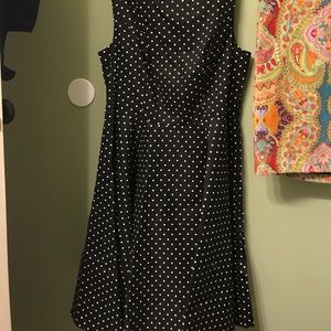 1950s style fit and flare black polkies, xl